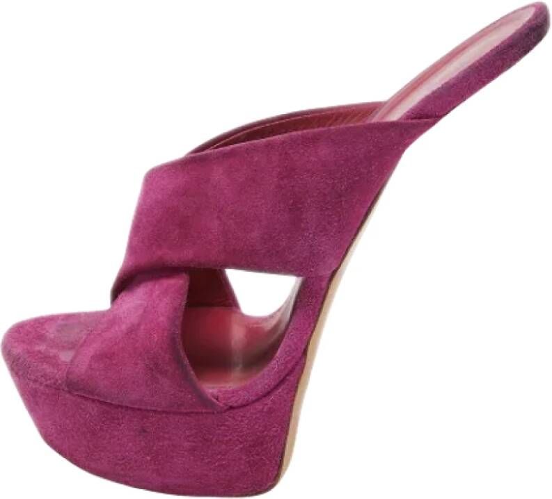 Casadei Pre-owned Suede sandals Purple Dames