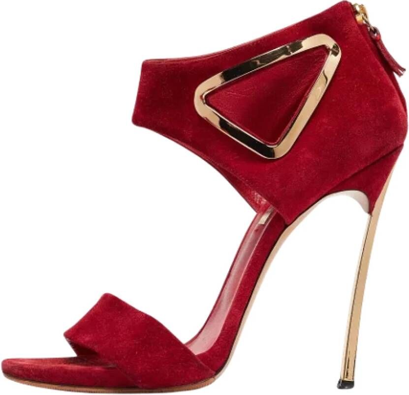 Casadei Pre-owned Suede sandals Red Dames