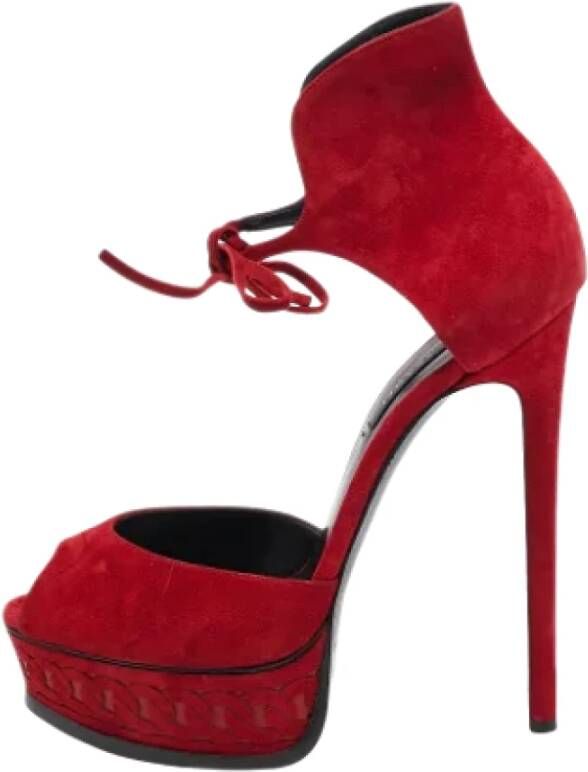 Casadei Pre-owned Suede sandals Red Dames