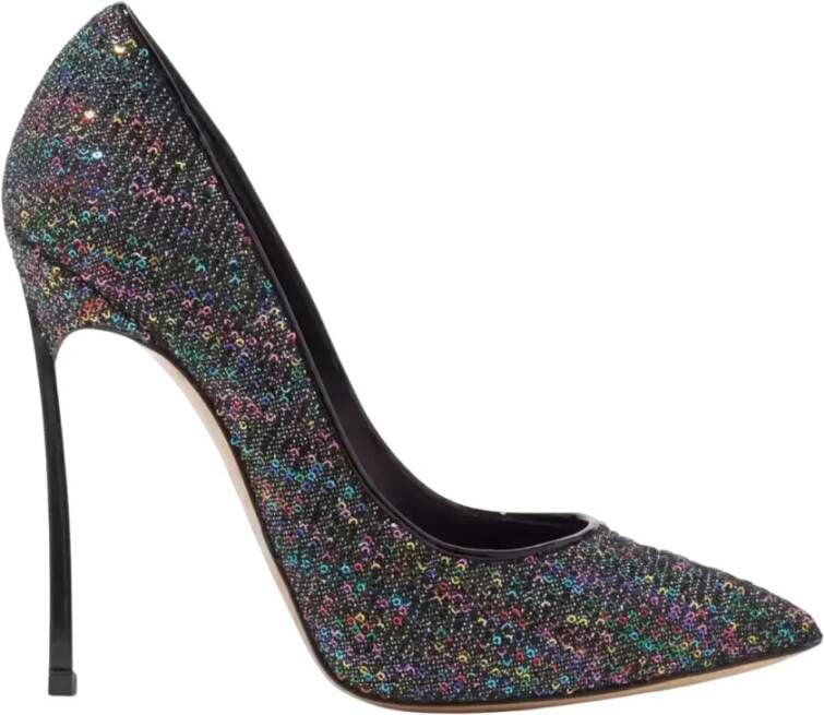 Casadei Regenboog Paillet Blade Hakken Black Dames