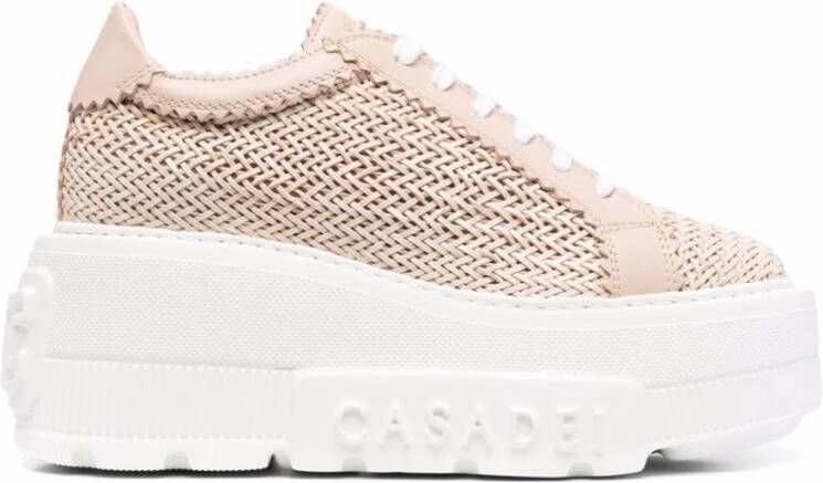 Casadei Roze Interwoven Chunky Sneakers Pink Dames