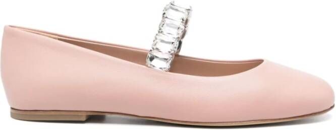 Casadei Roze Kristalband Platte Schoenen Pink Dames