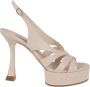 Casadei Roze Paarse Leren Plateau Sandalen Beige Dames - Thumbnail 1