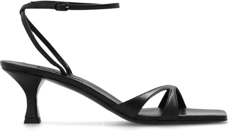 Casadei Sandalen met hak van leer Black Dames