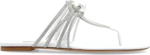 Casadei Slippers met glinsterende applicaties White Dames