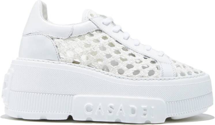 Casadei Gewatteerde witte leren sneaker White Dames