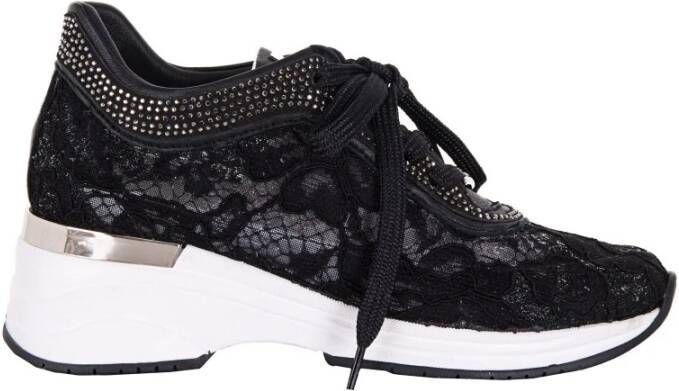 Casadei Stijlvolle sleehak sneakers Black Dames