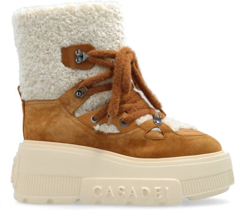 Casadei Sneeuwlaarzen met logo Beige Dames