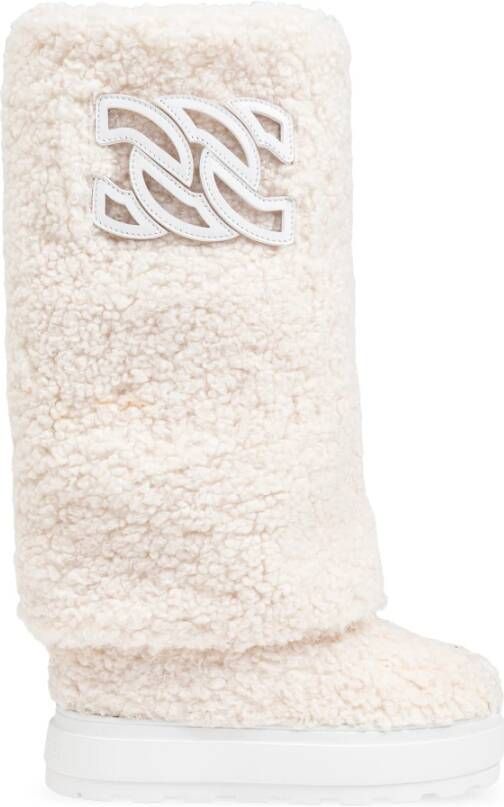 Casadei Sneeuwlaarzen met logo Beige Dames