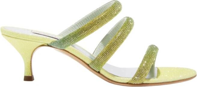 Casadei Groene Hollywood sandalen met hak en kristalversieringen Green Dames