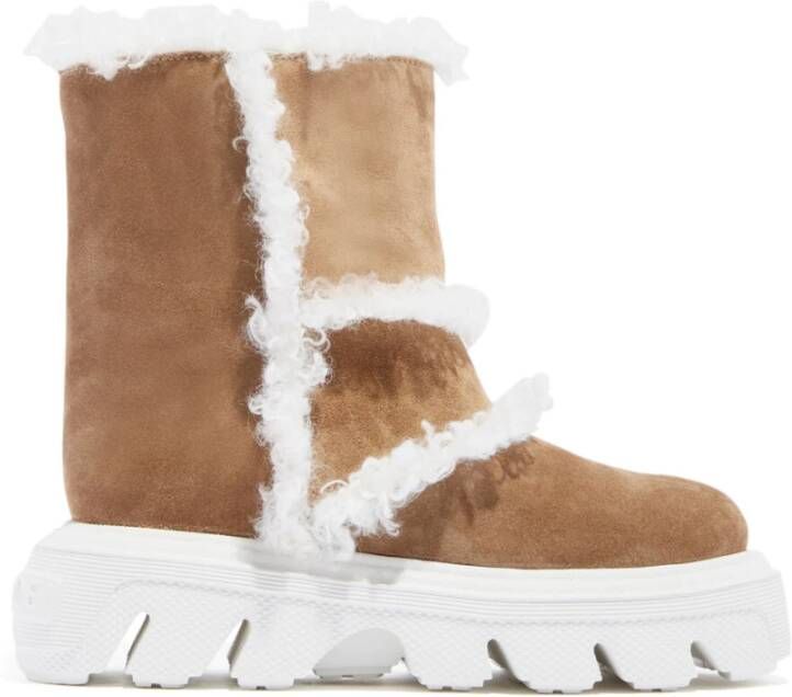 Casadei Stoere Winter Enkellaars Bruin Dames