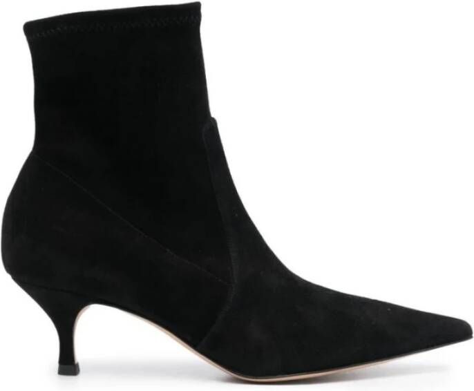 Casadei Suède enkellaarsjes met hak Black Dames