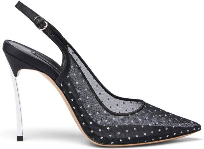 Casadei Vanity Slingback: Transparant en Romantisch Black Dames