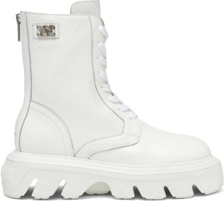 Casadei Veterschoen Enkel Laars met Herten Effect White Dames