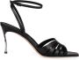 Casadei Vierkante Neus Leren Sandalen met Gesp Black Dames - Thumbnail 1