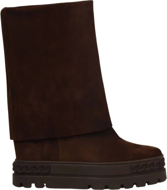 Casadei Winter Reversibele Suède Laarzen Brown Dames