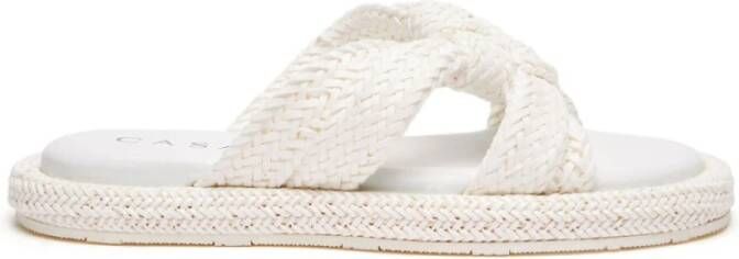 Casadei Witte Dama Lido Platte Sandaal White Dames