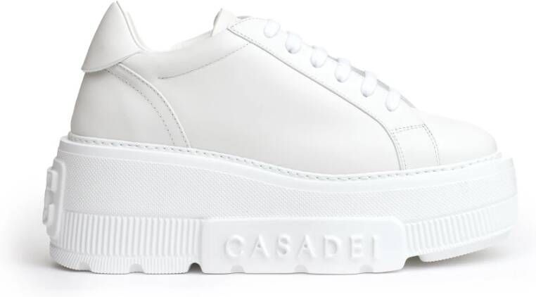 Casadei Witte Leren Sneakers Aw24 White Dames