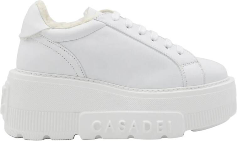 Casadei Witte Sneakers met Oversized Zool White Dames