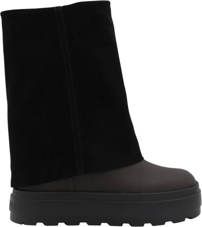 Casadei Zwarte Laarzen met Oversized Zool Onder de Knie Black Dames