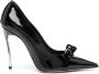 Casadei Zwarte leren hoge hak pumps Black Dames - Thumbnail 1