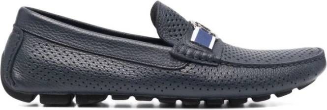 Casadei Zwarte leren loafers Black Heren