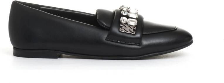 Casadei Zwarte Loafer met Strass Black Dames