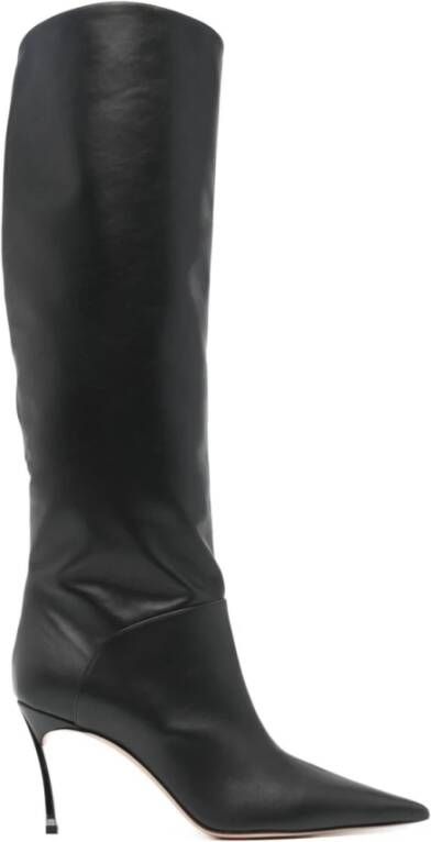 Casadei Boots & laarzen Superblade' Black Knee-High Boots With Stiletto He in zwart