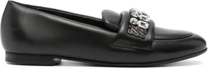 Casadei Zwarte Puff Loafer Schoenen Black Dames