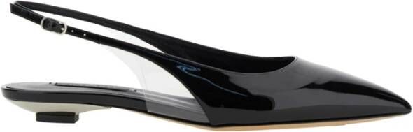 Casadei Zwarte Slingback Balletschoenen Patentleer Black Dames