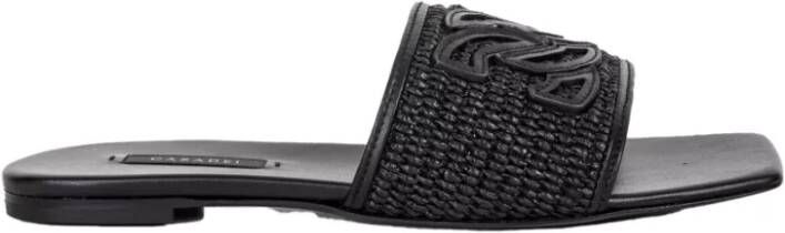 Casadei Zwarte slippers Black Dames