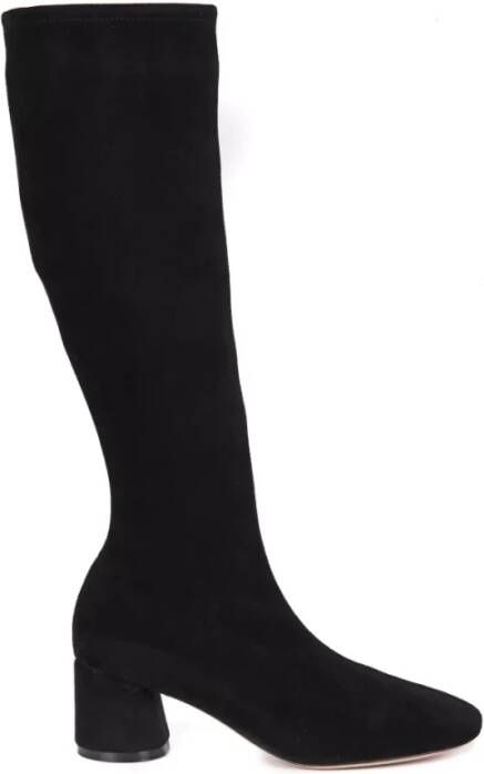 Casadei Zwarte Suède Laarzen Black Dames