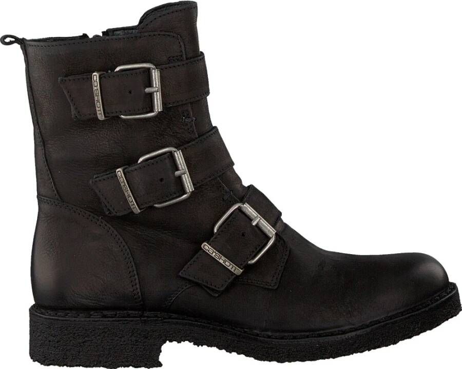 Cashott Zwarte Bikerboot met Metalen Accenten Black Dames