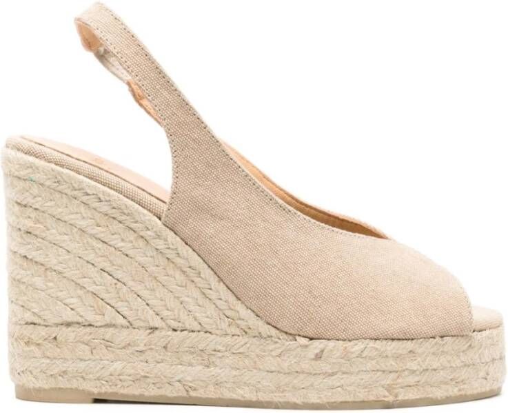 Castañer Beige Canvas Sleehakken Beige Dames