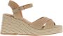 Castañer Beige Kruis Stof Wig Espadrille Beige Dames - Thumbnail 1