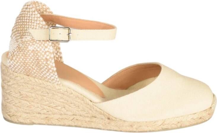 Castañer Beige Sleehak Espadrilles voor Dames Beige Dames