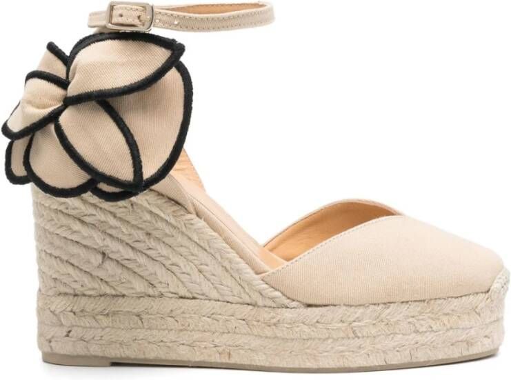 Castañer Beige Wedge Espadrilles Sandalen Beige Dames