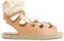 Castañer Beperkte editie x Ancient Greek Sandals. Espadrilles van runderleer met striksluiting Beige Dames - Thumbnail 5