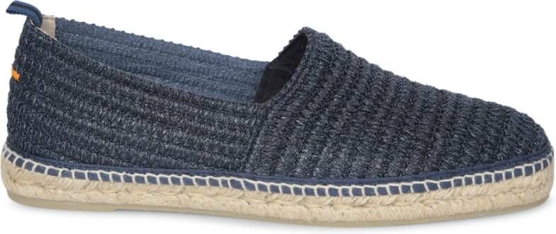 Castañer Blauwe geweven raffia espadrilles Blue Heren