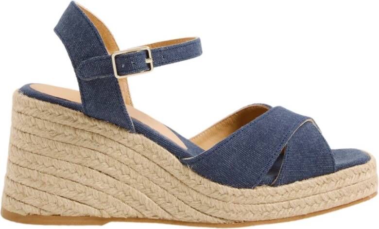 Castañer Blok Sandalen Thea Jute 002 Blue Dames