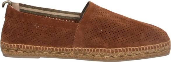 Castañer Bruine Geperforeerde Leren Espadrilles Brown Heren