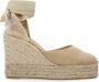 Castañer Canvas Espadrille Sleehak Sandalen Beige Dames - Thumbnail 1