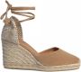 Castañer Beige Espadrille Sandalen met Vetersluiting Beige Dames - Thumbnail 1