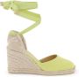 Castañer Handgemaakte sleehak espadrilles met lintbinding Yellow Dames - Thumbnail 1