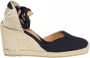 Castañer Blauwe Wedge Espadrilles met Logo Hak Blue Dames - Thumbnail 1