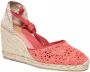 Castañer Roze Gehaakte Sleehak Espadrilles Pink Dames - Thumbnail 6