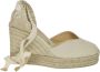 Castañer Chiara biologisch katoenen espadrilles met striksluiting en 11 cm sleehak met dubbele platform. Beige Dames - Thumbnail 23