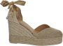 Castañer Chiara metallic-linnen espadrilles met striksluiting en 11 cm sleehak met dubbele platform. Yellow Dames - Thumbnail 16