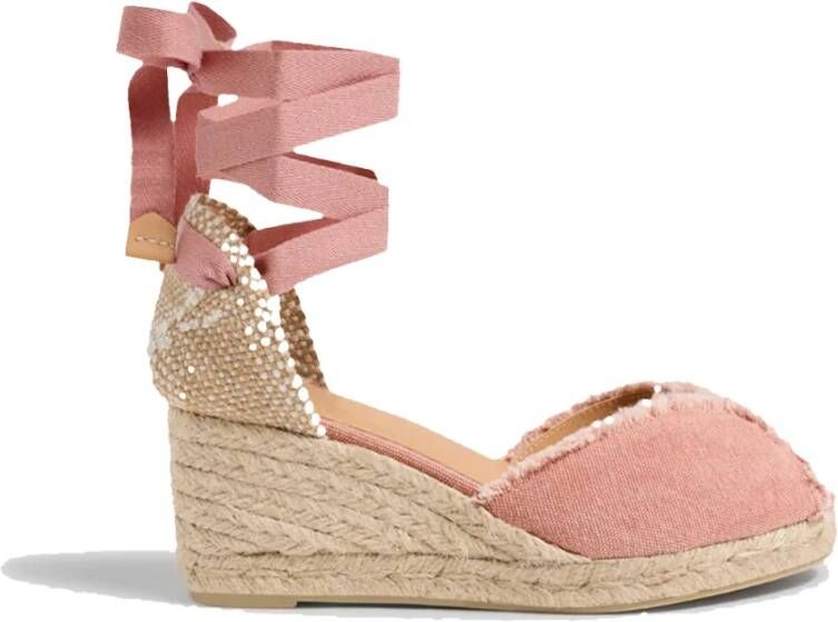 Castañer Donkerroze Open-Teen Espadrilla Pink Dames