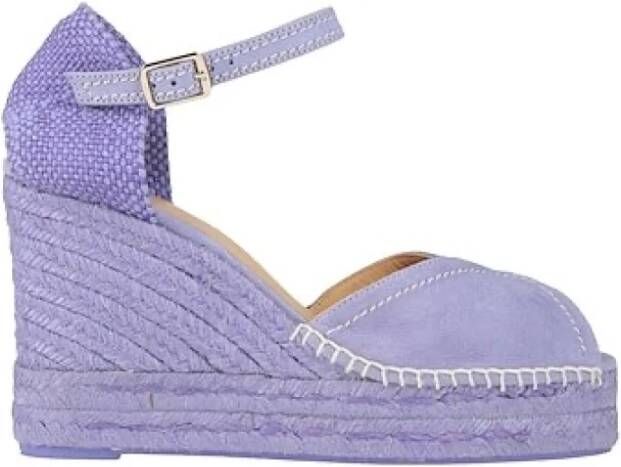 Castañer Lavendel Wedge Espadrilles met Cut-out Purple Dames